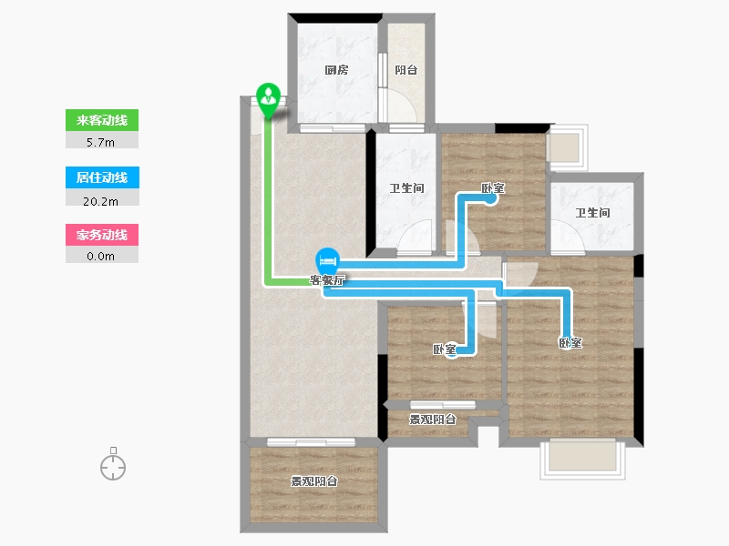 广东省-佛山市-美的翰城-89.72-户型库-动静线