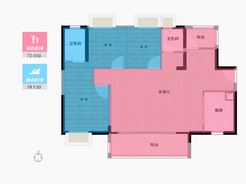 广东省-阳江市-保利中央公馆-100.34-户型库-动静分区