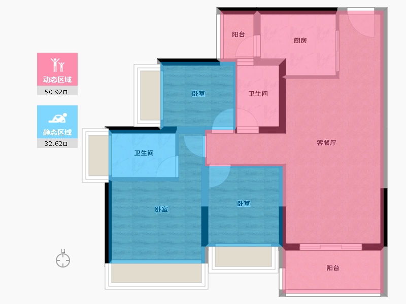 广东省-广州市-龙光玖龙湖-73.88-户型库-动静分区