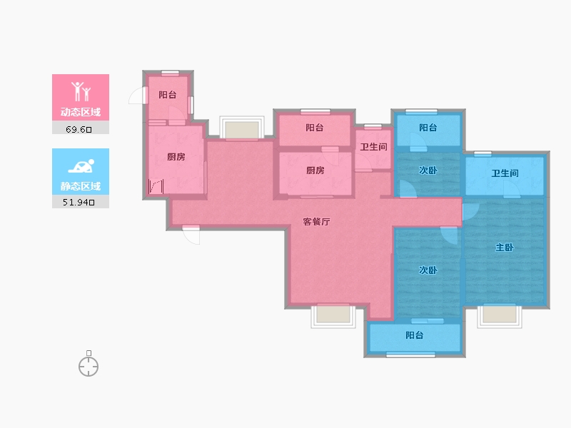 福建省-福州市-阳光城山与海-107.00-户型库-动静分区