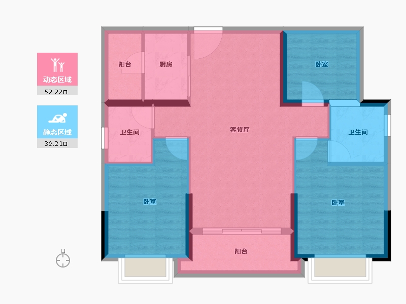 广东省-佛山市-恒大帝景-82.00-户型库-动静分区