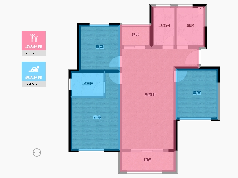 湖南省-长沙市-绿地新都会-80.79-户型库-动静分区