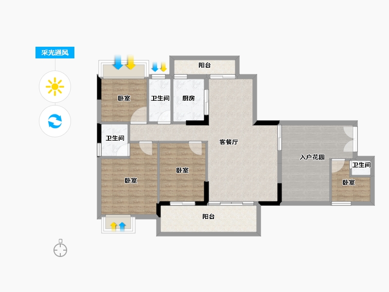 广东省-惠州市-华晟豪庭三期-107.15-户型库-采光通风