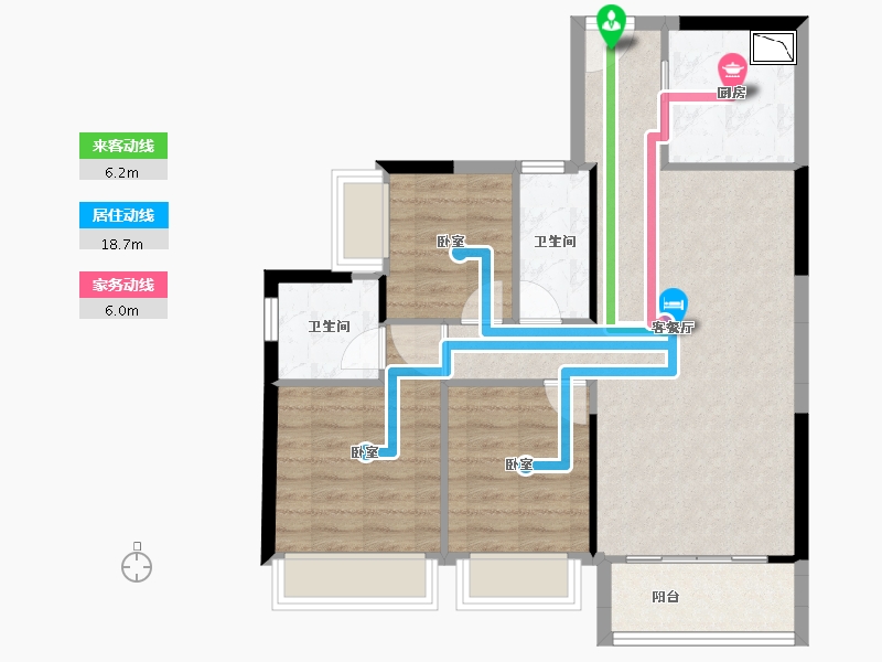 广东省-广州市-碧桂园合景美的阅江府-77.59-户型库-动静线