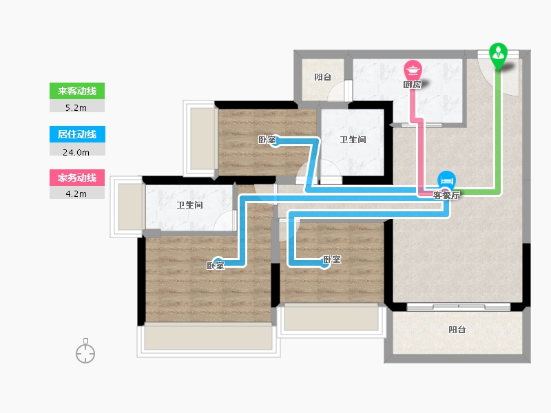 广东省-广州市-龙光玖龙湖-77.99-户型库-动静线