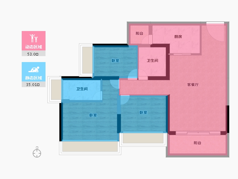 广东省-广州市-龙光玖龙湖-77.99-户型库-动静分区