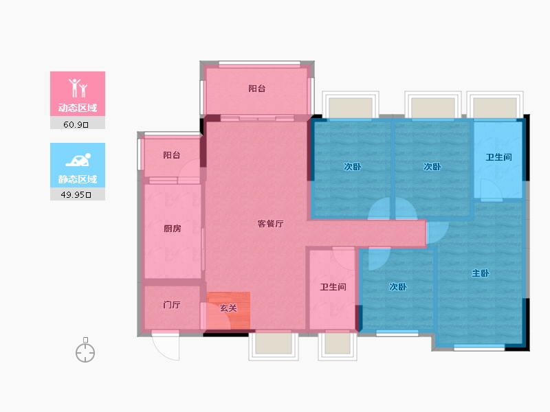 广东省-清远市-翔隆·七色城邦-99.76-户型库-动静分区