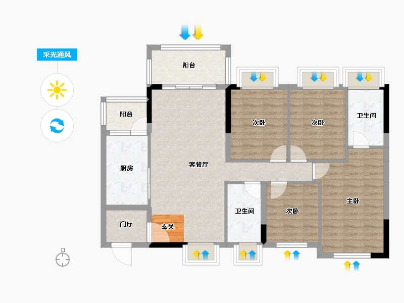 广东省-清远市-翔隆·七色城邦-99.76-户型库-采光通风