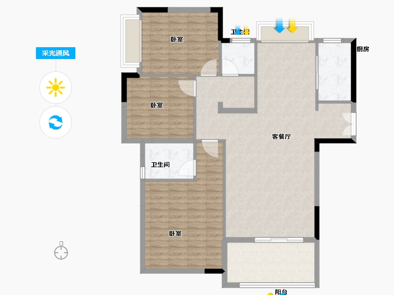 河南省-信阳市-华英·中央帝景-117.94-户型库-采光通风