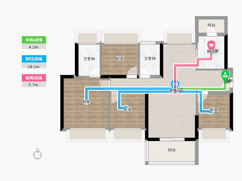 广东省-广州市-龙光玖龙湖-86.05-户型库-动静线