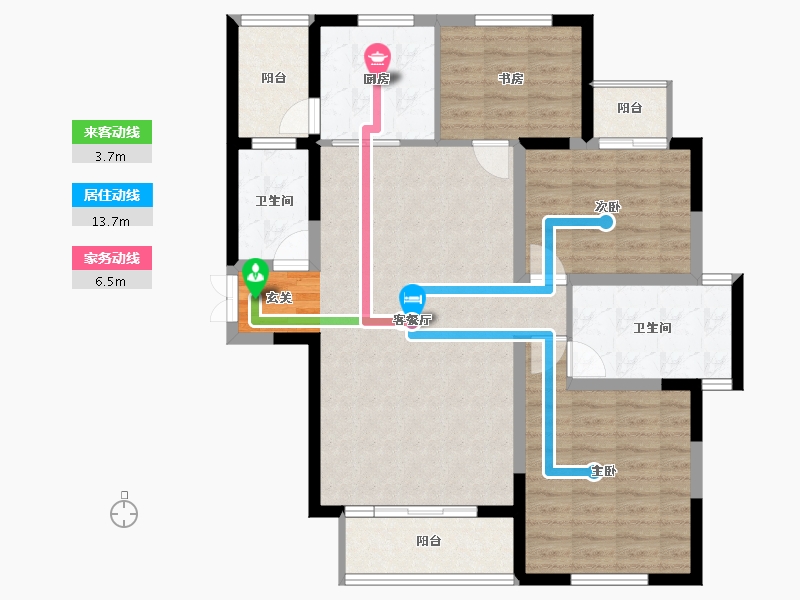 湖南省-长沙市-长高圆梦佳苑-101.15-户型库-动静线