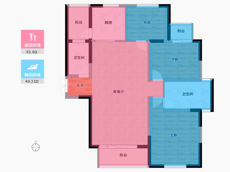 湖南省-长沙市-长高圆梦佳苑-101.15-户型库-动静分区