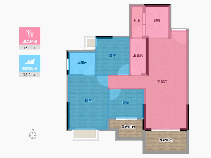 广东省-佛山市-美的翰城-88.01-户型库-动静分区