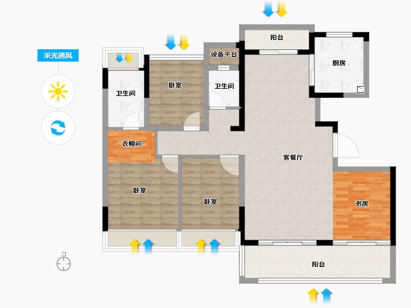 广东省-韶关市-世茂雅宸-116.82-户型库-采光通风