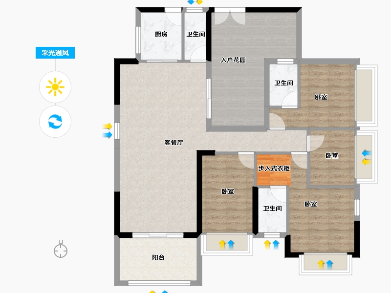 广东省-佛山市-君怡金海岸-112.00-户型库-采光通风