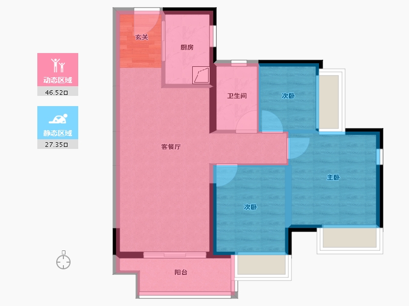 广东省-清远市-融创春风岭南-65.45-户型库-动静分区