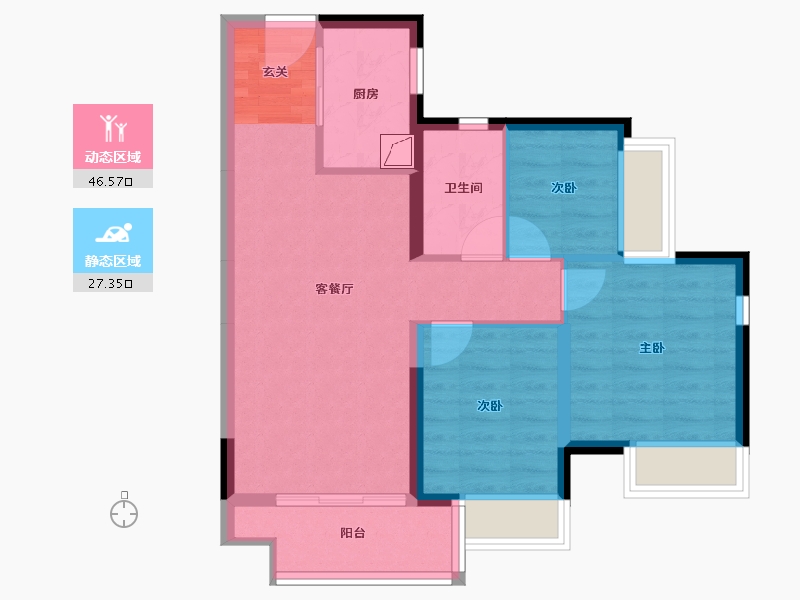 广东省-清远市-融创春风岭南-65.58-户型库-动静分区