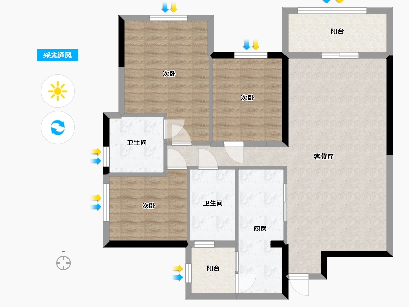 贵州省-贵阳市-四季贵州-98.48-户型库-采光通风