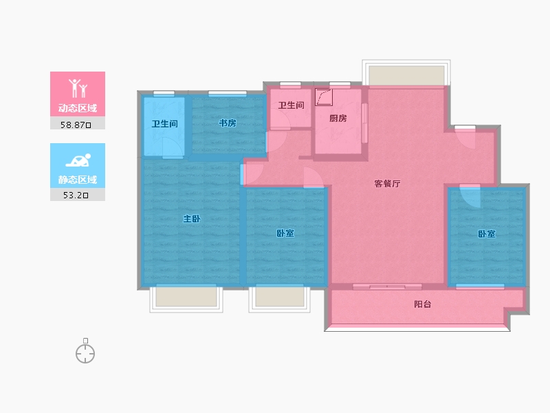 安徽省-宣城市-瑞泰华府-99.14-户型库-动静分区