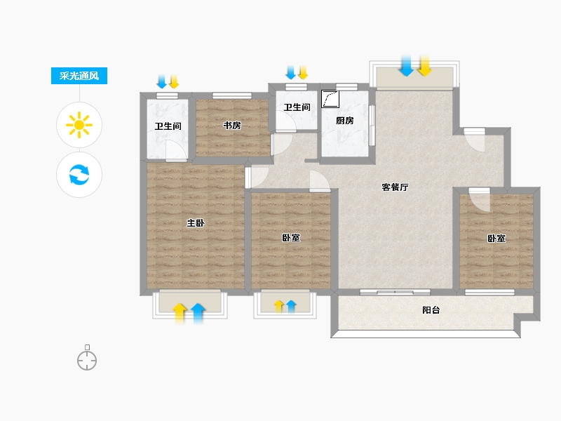 安徽省-宣城市-瑞泰华府-99.14-户型库-采光通风