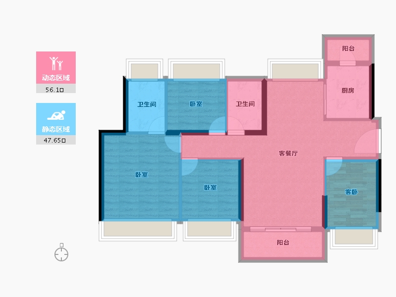 广东省-广州市-龙光玖龙湖-93.04-户型库-动静分区