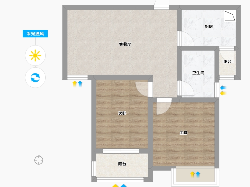 河南省-郑州市-贾庄安置房-57.82-户型库-采光通风