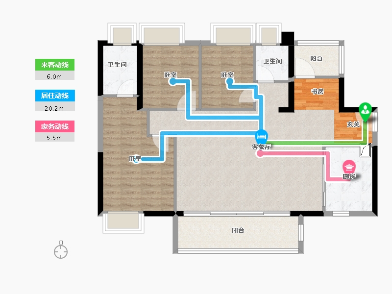 广东省-阳江市-保利中央公馆-104.16-户型库-动静线