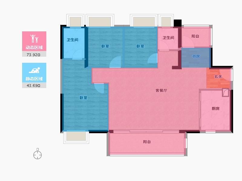 广东省-阳江市-保利中央公馆-104.16-户型库-动静分区