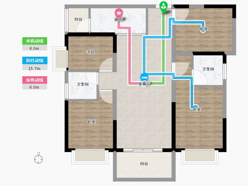 广东省-佛山市-三水华府（碧桂园）-103.00-户型库-动静线