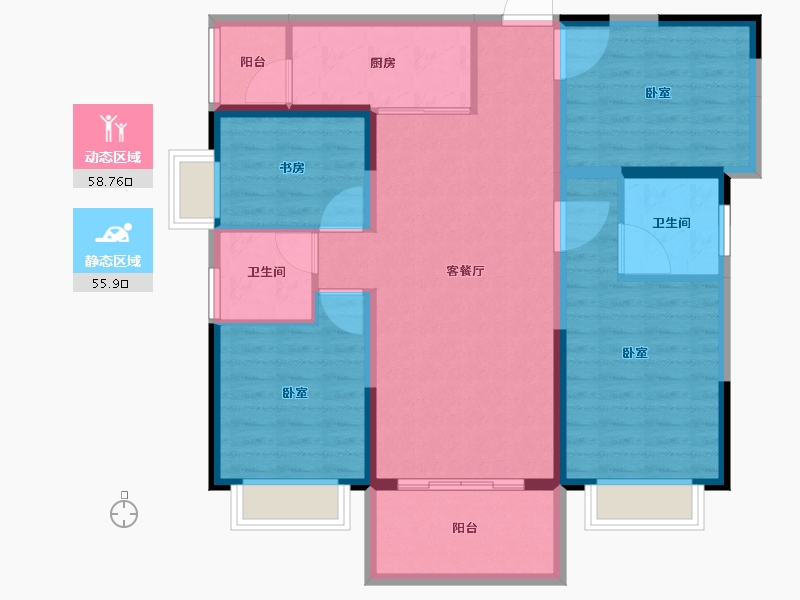 广东省-佛山市-三水华府（碧桂园）-103.00-户型库-动静分区