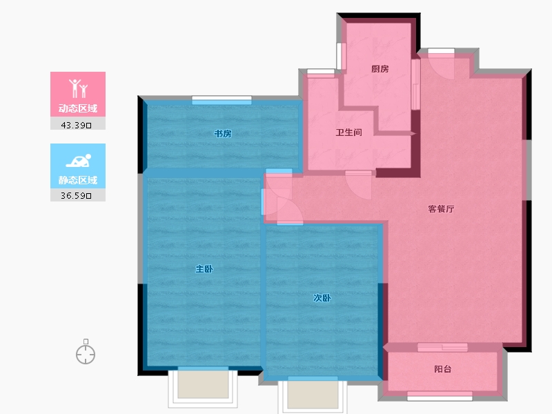 福建省-福州市-阳光城山与海-71.00-户型库-动静分区