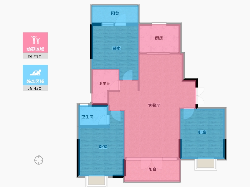 河南省-信阳市-紫气东来小区-114.35-户型库-动静分区