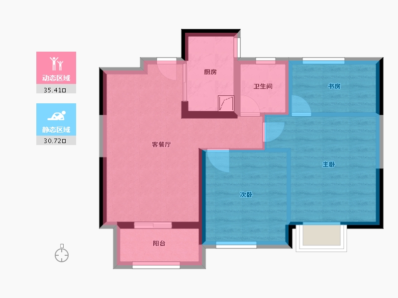 福建省-福州市-阳光城山与海-58.09-户型库-动静分区