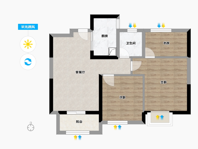 福建省-福州市-阳光城山与海-58.09-户型库-采光通风