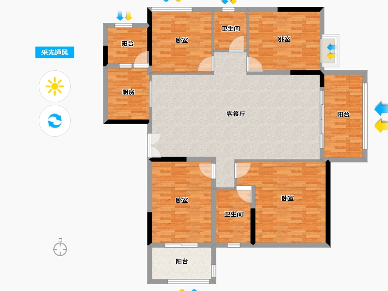 河南省-信阳市-华英·中央帝景-147.90-户型库-采光通风