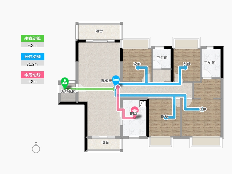 广东省-佛山市-佛山美的城-106.43-户型库-动静线