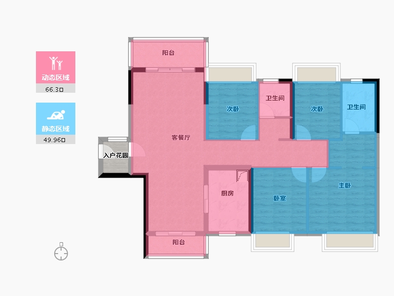 广东省-佛山市-佛山美的城-106.43-户型库-动静分区