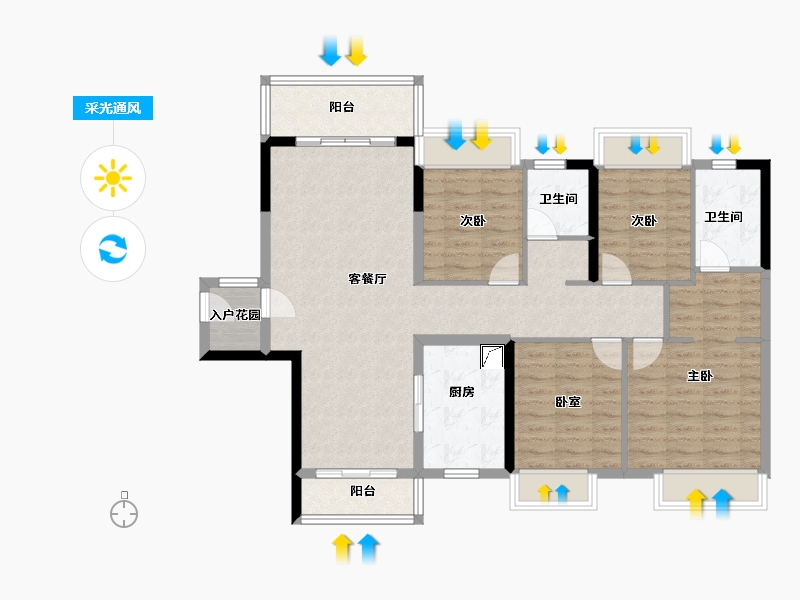 广东省-佛山市-佛山美的城-106.43-户型库-采光通风