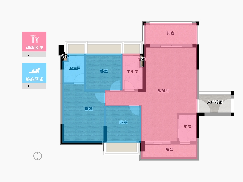 广东省-韶关市-南雄大福国际名城-82.50-户型库-动静分区