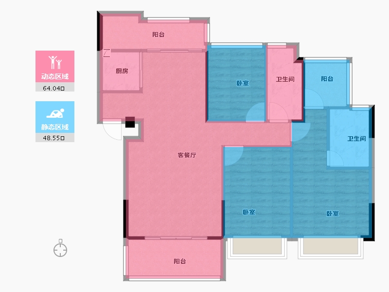 广东省-阳江市-威丽诗花园-102.73-户型库-动静分区