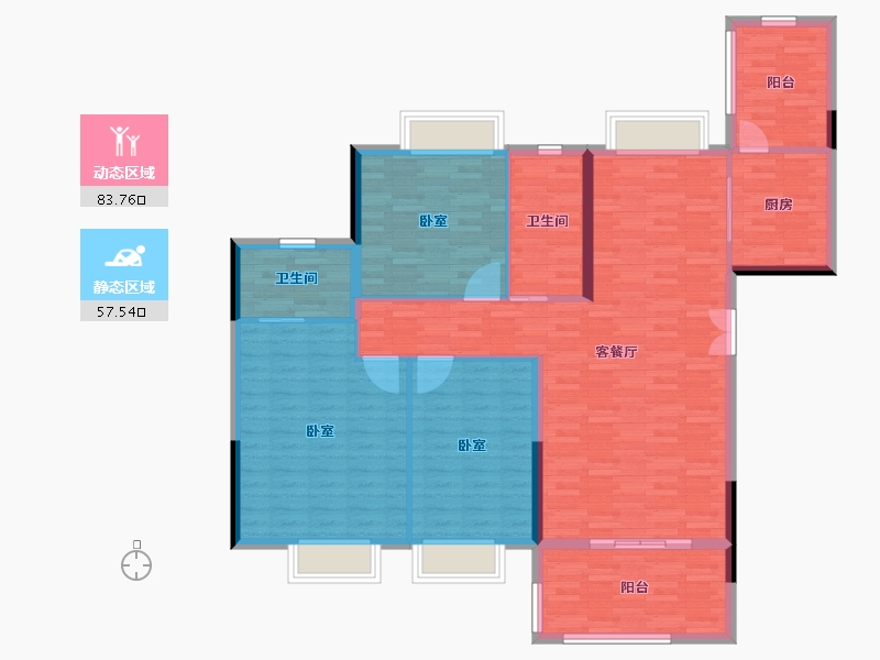 河南省-信阳市-华英·中央帝景-129.17-户型库-动静分区