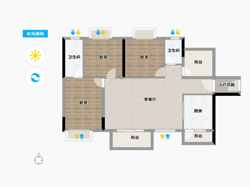 广东省-佛山市-美的翰城-114.00-户型库-采光通风