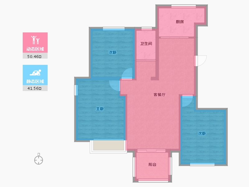 江苏省-徐州市-天泰茗仕豪庭-81.86-户型库-动静分区