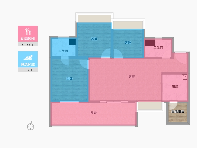 浙江省-杭州市-圣桦名城-97.79-户型库-动静分区