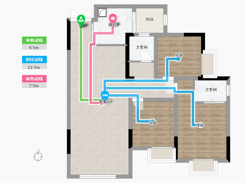 四川省-内江市-隆城雅苑-90.00-户型库-动静线