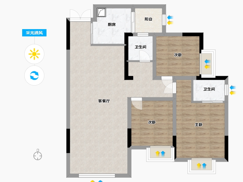 四川省-内江市-隆城雅苑-90.00-户型库-采光通风