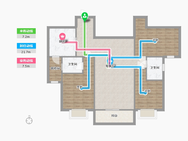 山东省-青岛市-香槟海岸-103.26-户型库-动静线