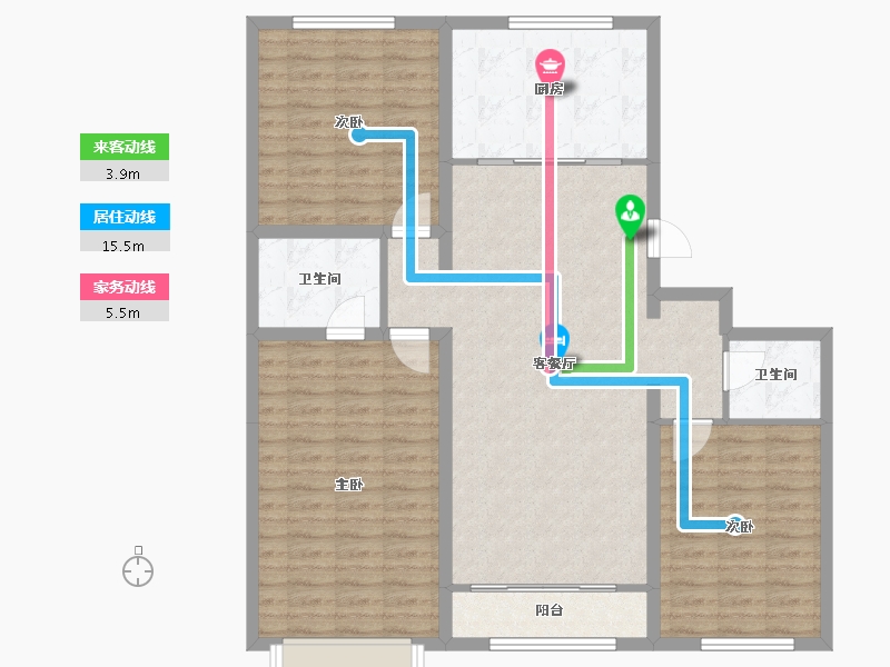 内蒙古自治区-鄂尔多斯市-梦圆时代-114.07-户型库-动静线