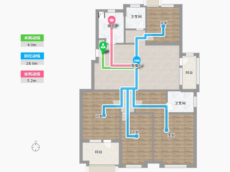 江苏省-镇江市-朗诗万都玲珑樾21栋1单元401-102.99-户型库-动静线