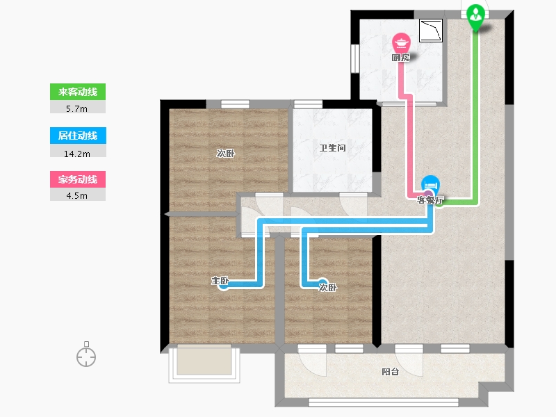 山东省-临沂市-碧桂园翡丽澜庭-75.50-户型库-动静线